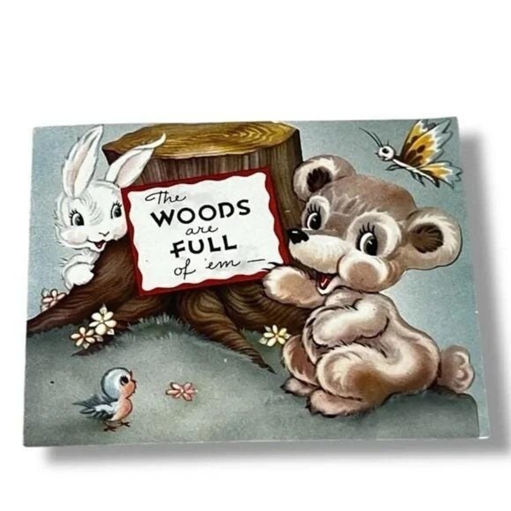 The Woods Are Full of Em Vintage Birthday Card DBX